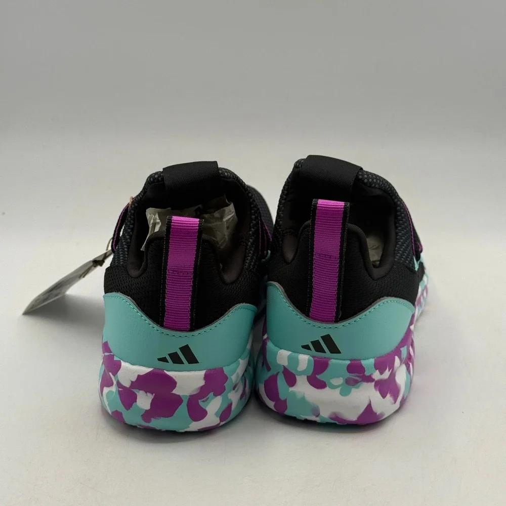 Adidas Lite Racer Adapt 7.0 K Shoes Kids Size 5 Black Purple Running JS2291